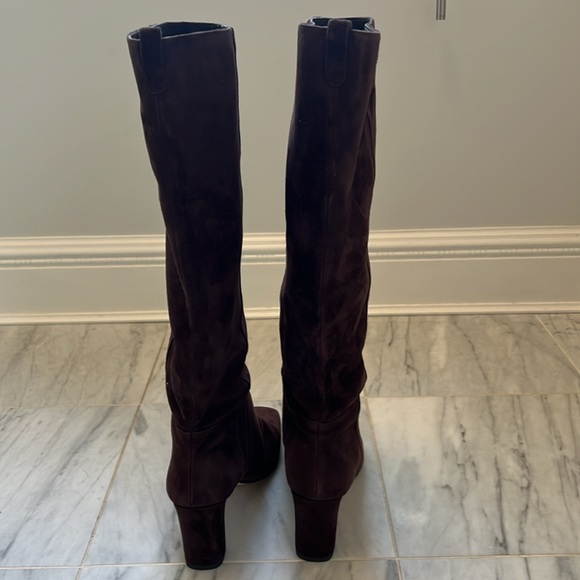 J McLaughlin rich chocolate brown suede tall boots. Size 10. - Picture 5 of 8